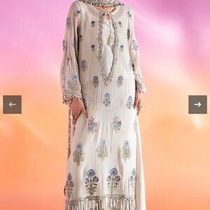 Pakistani Indian designer party wear, with heavy pearl detailing!!
